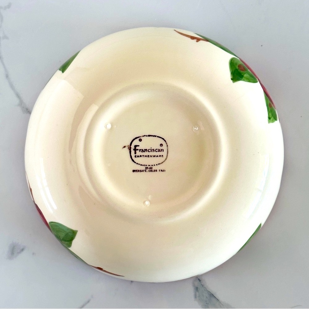 Franciscan Earthenware Apple 8.25” Serving Bowl Vintage 1964-66 Handpain… - Picture 4 of 5